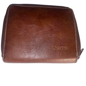 Rosetti Women's Brown Zip-Around Wallet Clutch with Card Slots